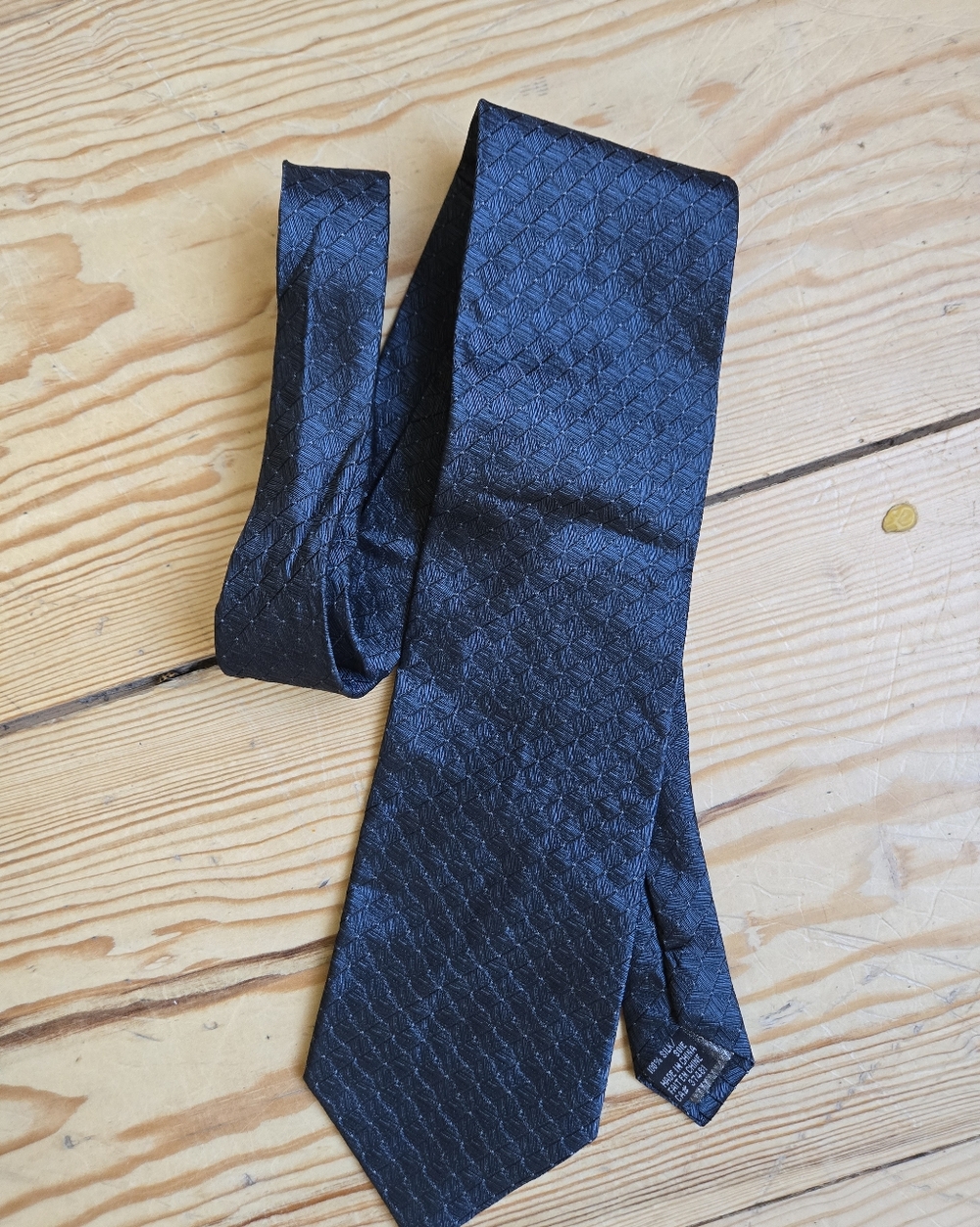 Uomo Italia Navy Geometric Silk Tie Made in Italy